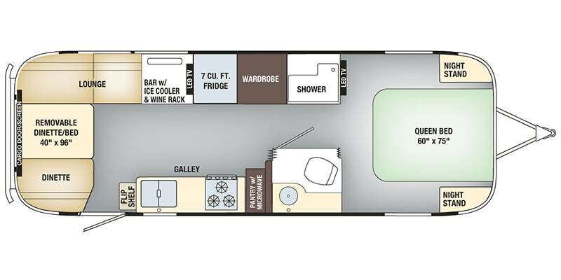 2018 Airstream Tommy Bahama 27FB floor plan