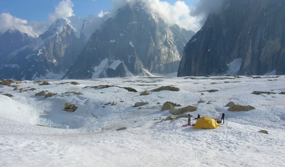 yellow tent camping in 30 degree weather