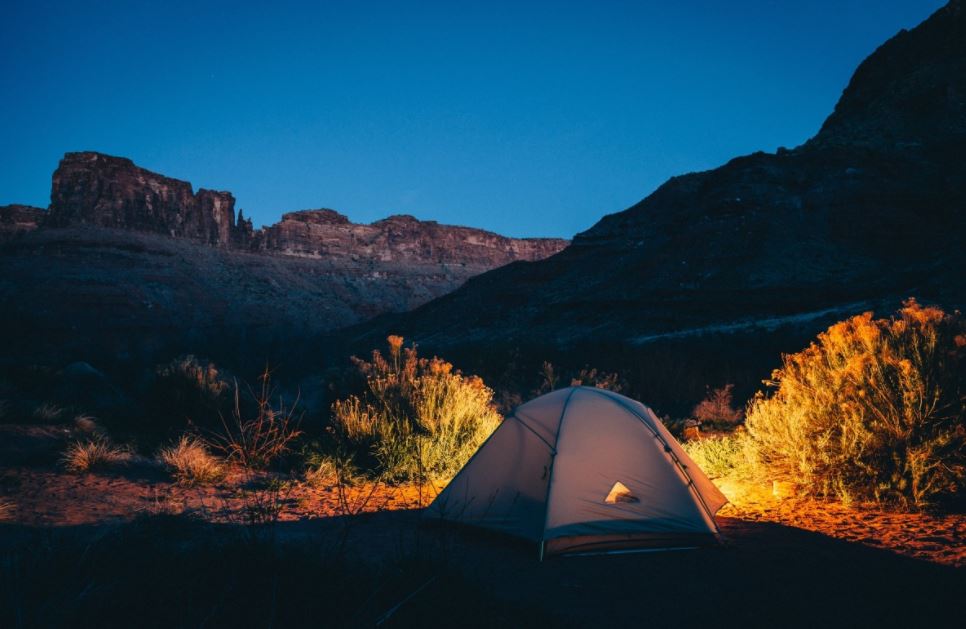 tent alone in the dark