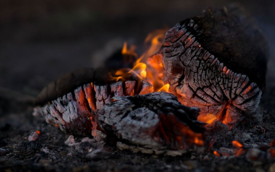 campfire burning