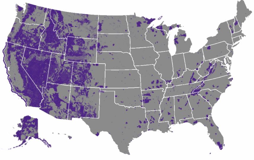 Blm and national forests locations map