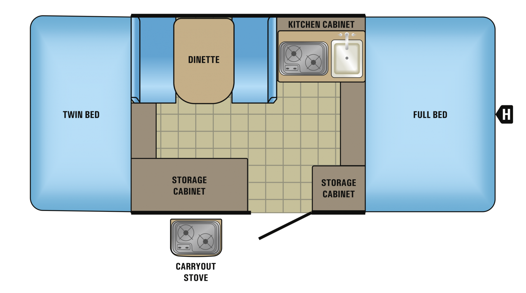 JAYCO JAY SPORT CAMPING TRAILER floorplan