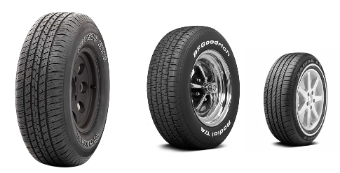 three separate radial tires