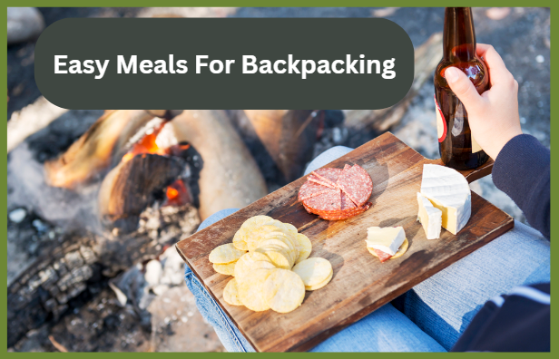 guy having a meal while backpacking
