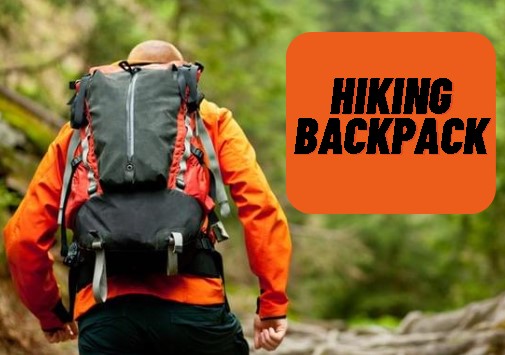 man wearing hiking backpack
