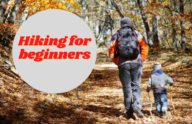 father and son hiking