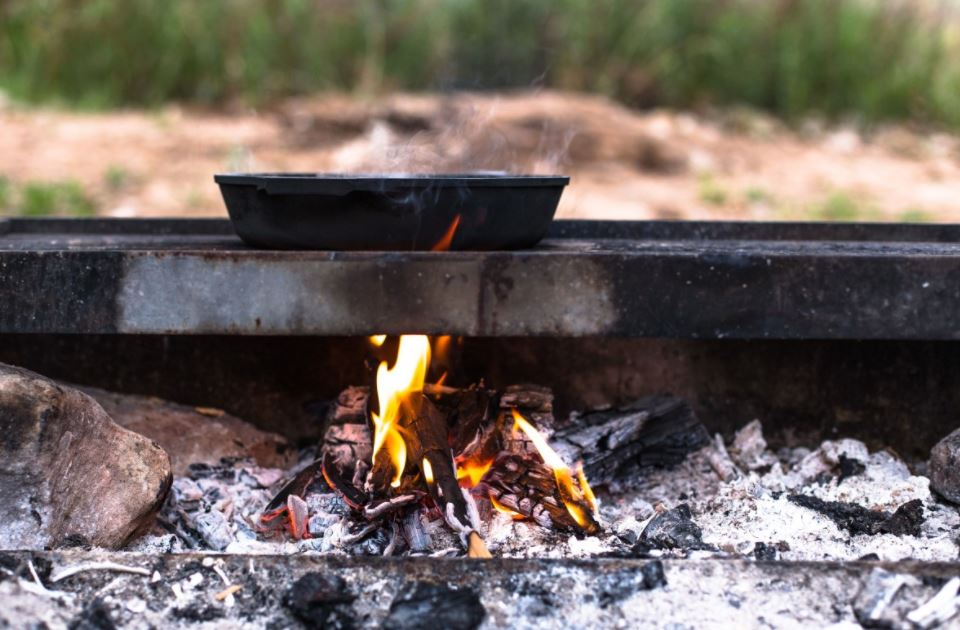 campfire in the rain