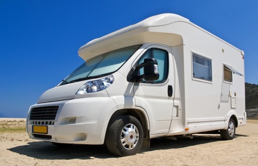 motorhome parked on the beach