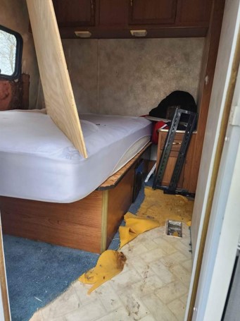 water damaged rv flooring