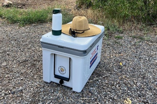 grey mini fridge