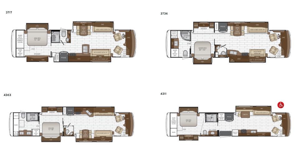 Newmar Dutch Star floor plans