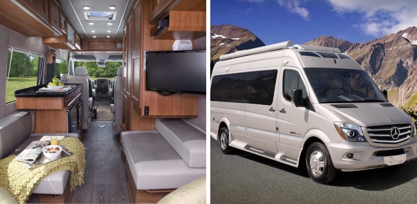 Interior and exterior of the Roadtrek Sprinter RS Adventurous