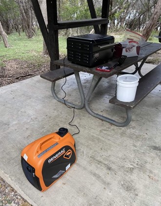 orange camping generator