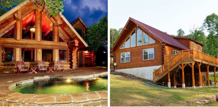 cabin glamping with trees around