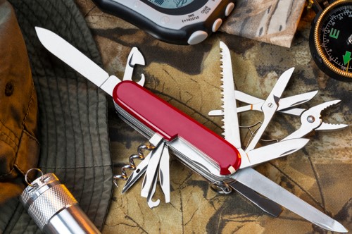 red multitool knife