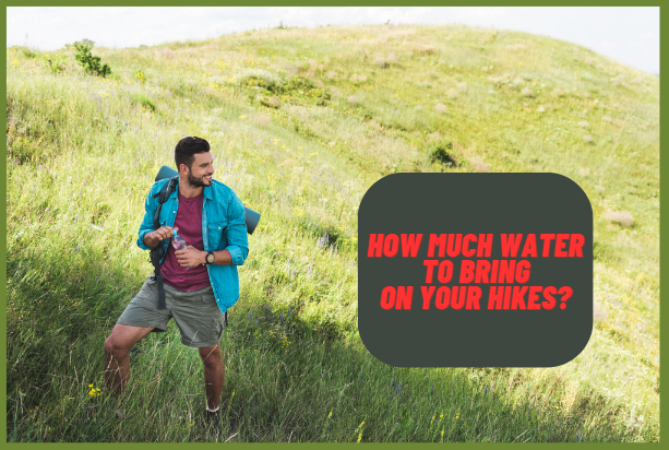 man hiking with water bottle