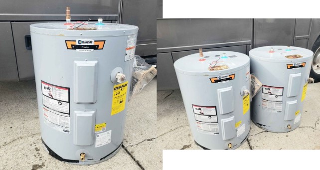 three similar water heaters