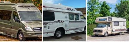 three different class b motorhoomes
