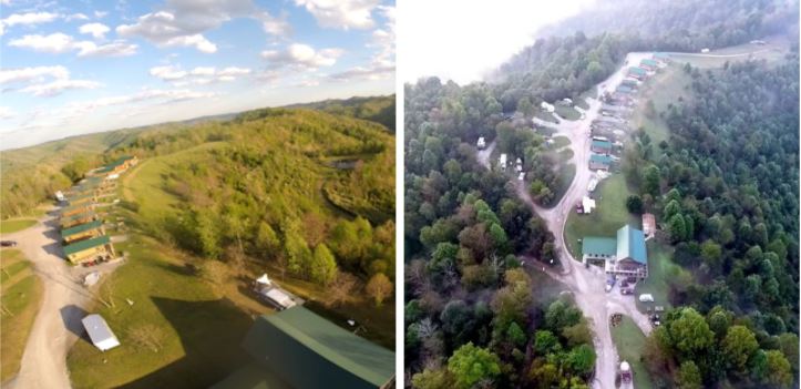 Twin Hollows Campground arial views